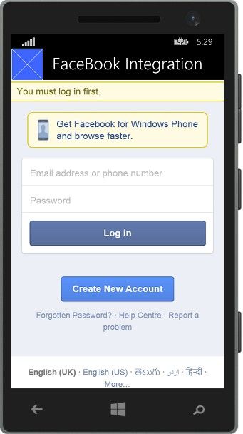 FaceBookHelper constructor